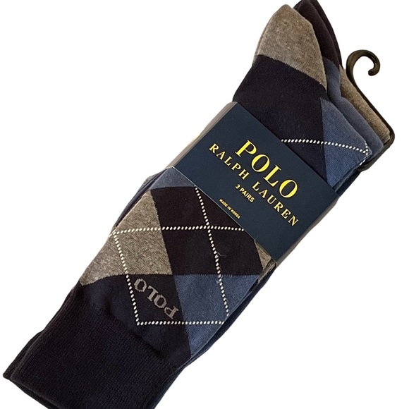 Polo Ralph Lauren Men's Dress Crew Socks 3 Pairs Set NWT New ZP899846PKN NAVBL - Picture 13 of 13